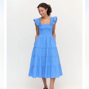 Hill House Home Ellie Nap Dress in Hydrangea Blue Clip Dot